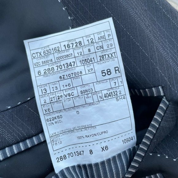 Versace Men Suits Two Piece Blazer Pant 100% Wool Suiting Size 58R Read Descr - Picture 7 of 14